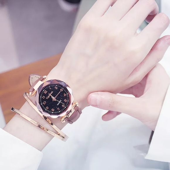 Grey Women's Watches Fashion Starry Sky Quartz - Picture 3 of 5